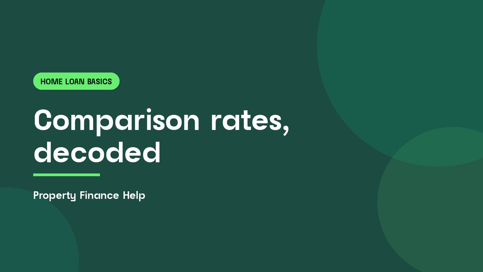 Comparison rates, decoded, Property Finance Help guide